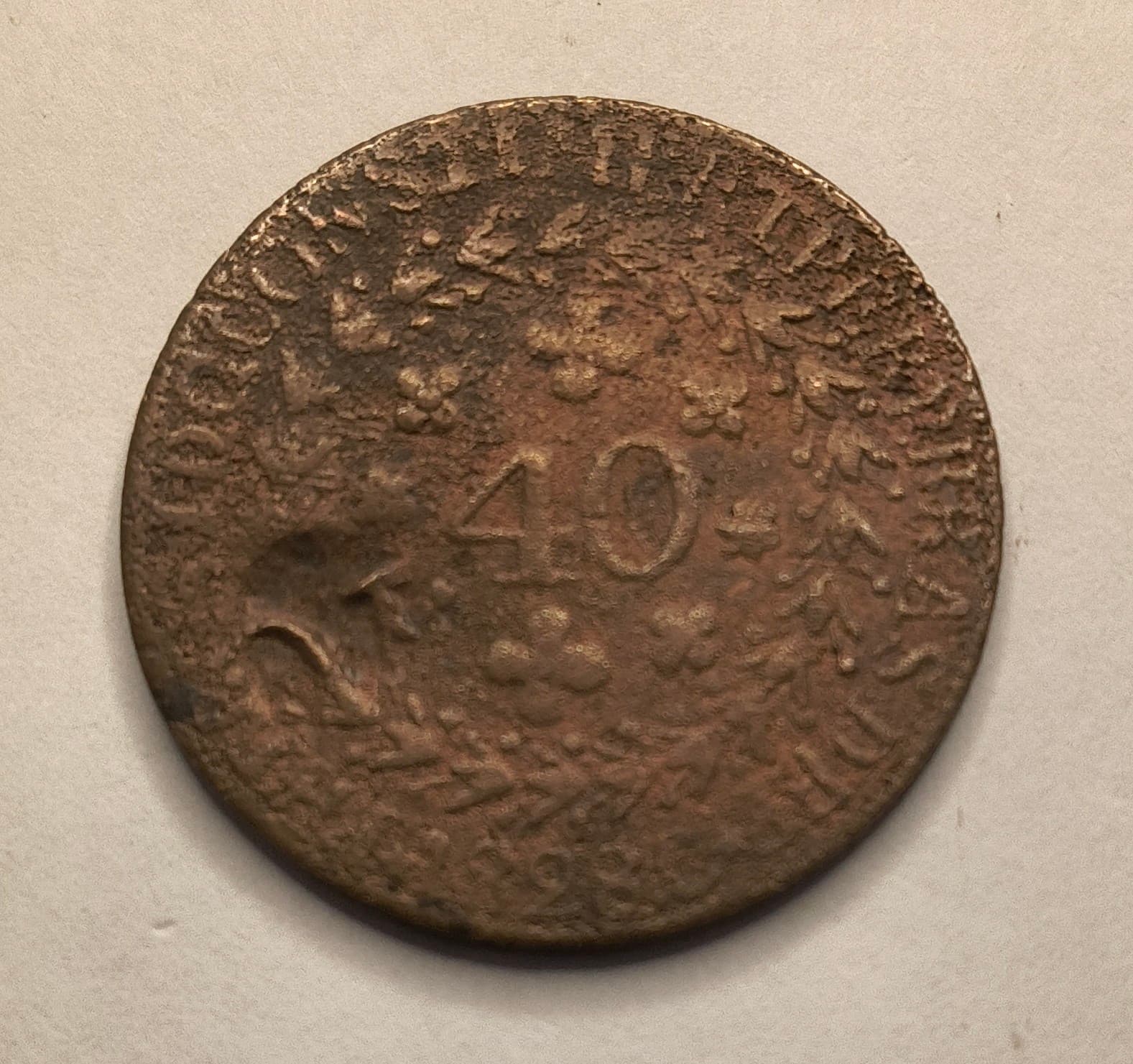 C713 - 40 REIS 1828C CARIMBO CABANO DE 10 - BC/MBC.