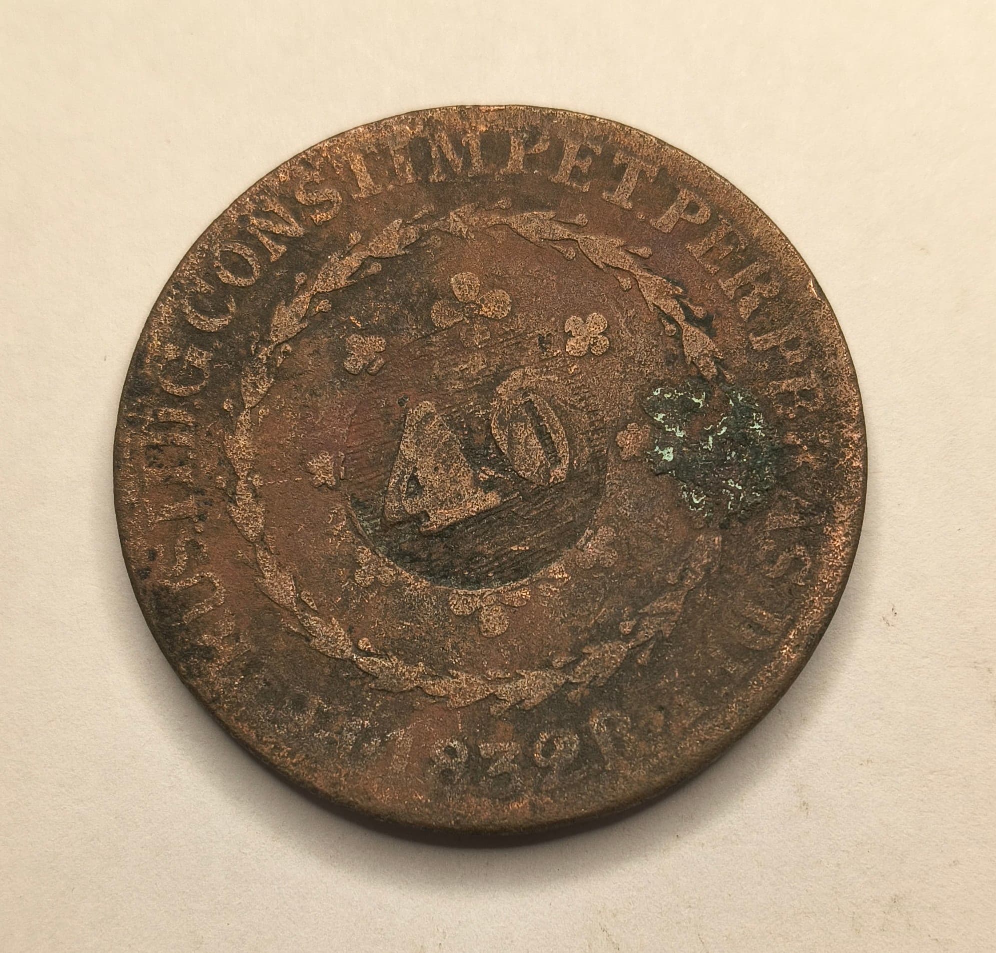 C755 - 80 REIS 1832R CARIMBO GERAL DE 40 - BC.