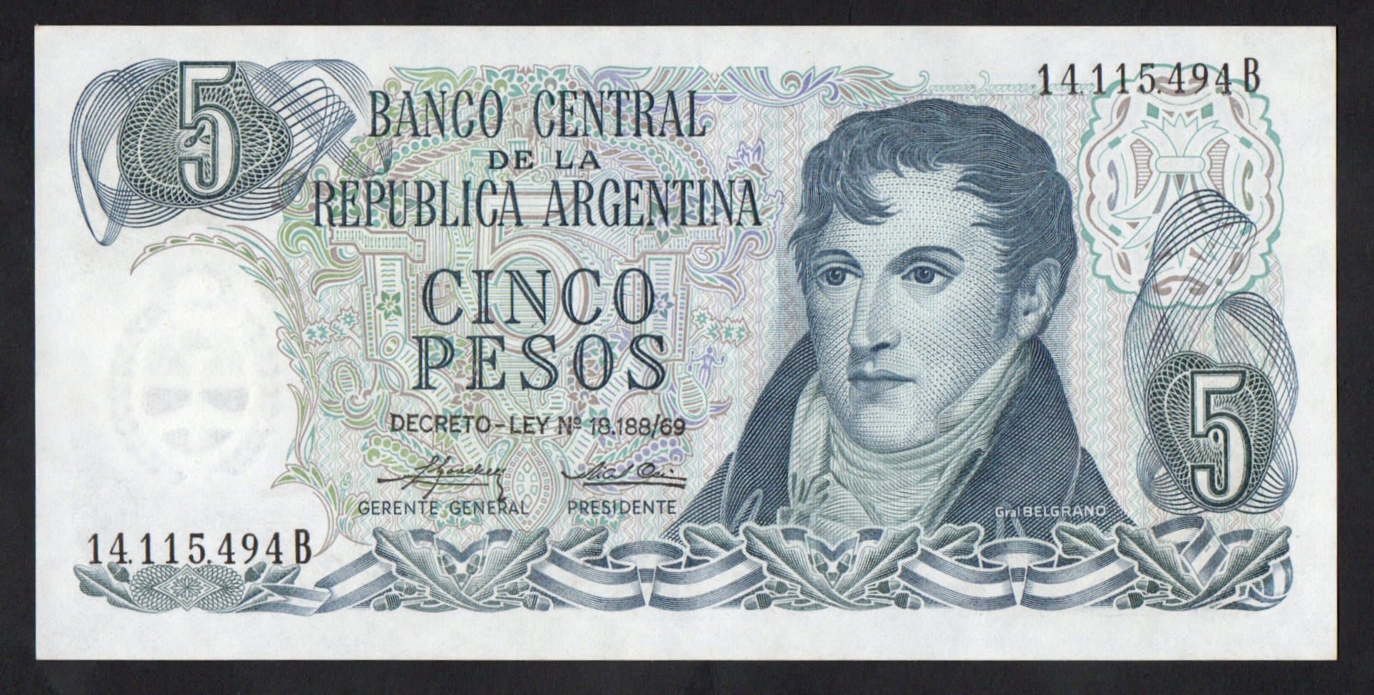 P#288 - 5 PESOS - 1971